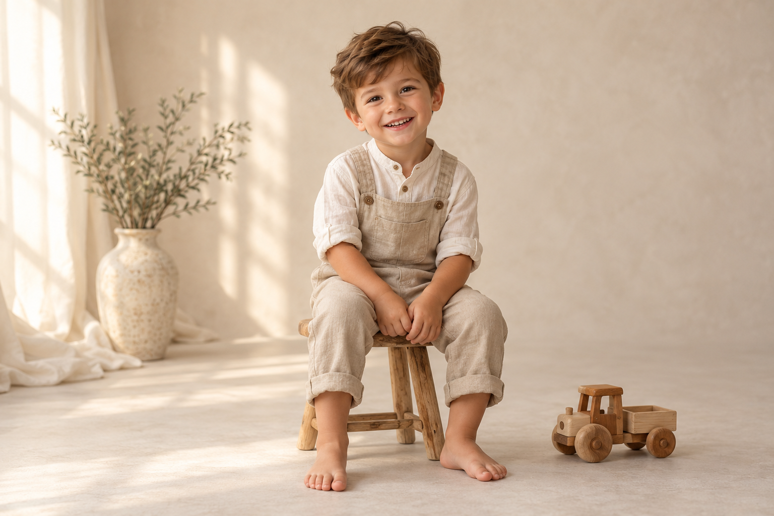 Imagen ilustrativa de una sesión de retrato infantil en estudio